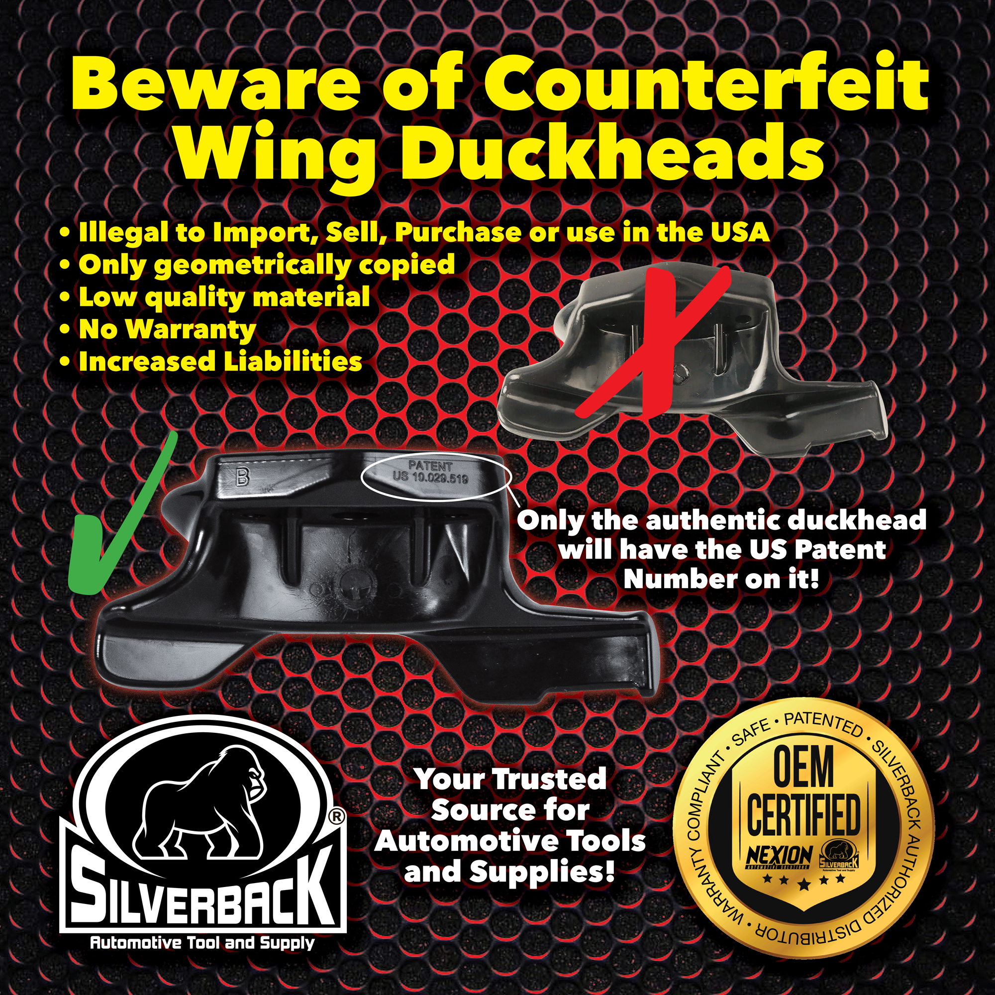 Wing Style Black Plastic Duck Head for Corghi, Hunter TCX Tire Changers - Image 3