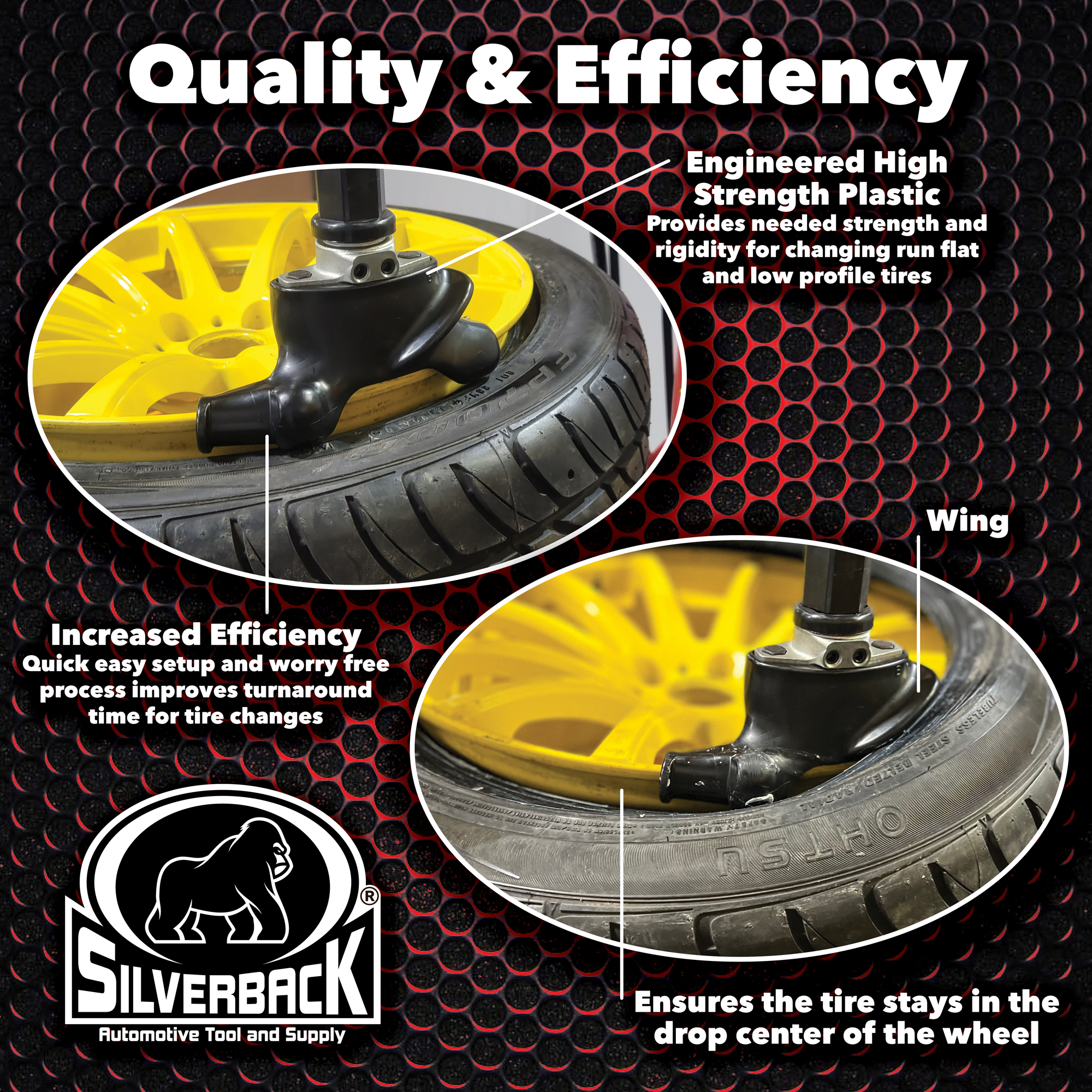 Wing Style Black Plastic Duck Head for Corghi, Hunter TCX Tire Changers - Image 8