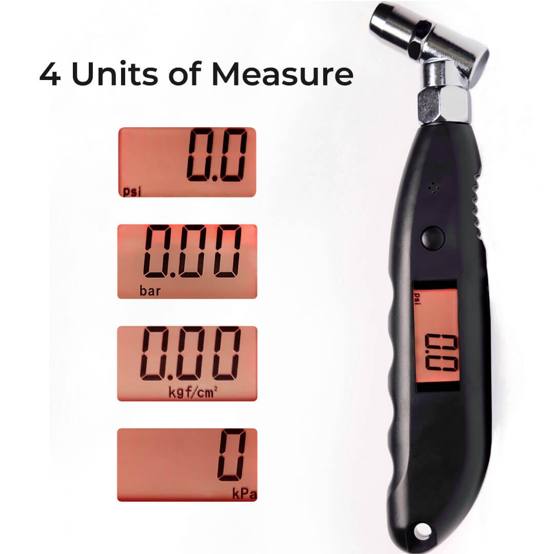 Silverback Automotive Professional Digital Tire Pressure Gauge, 0-150 PSI  for Car, Truck and Motorcycle with Backlit LCD with Unit Measurements.  Silverback